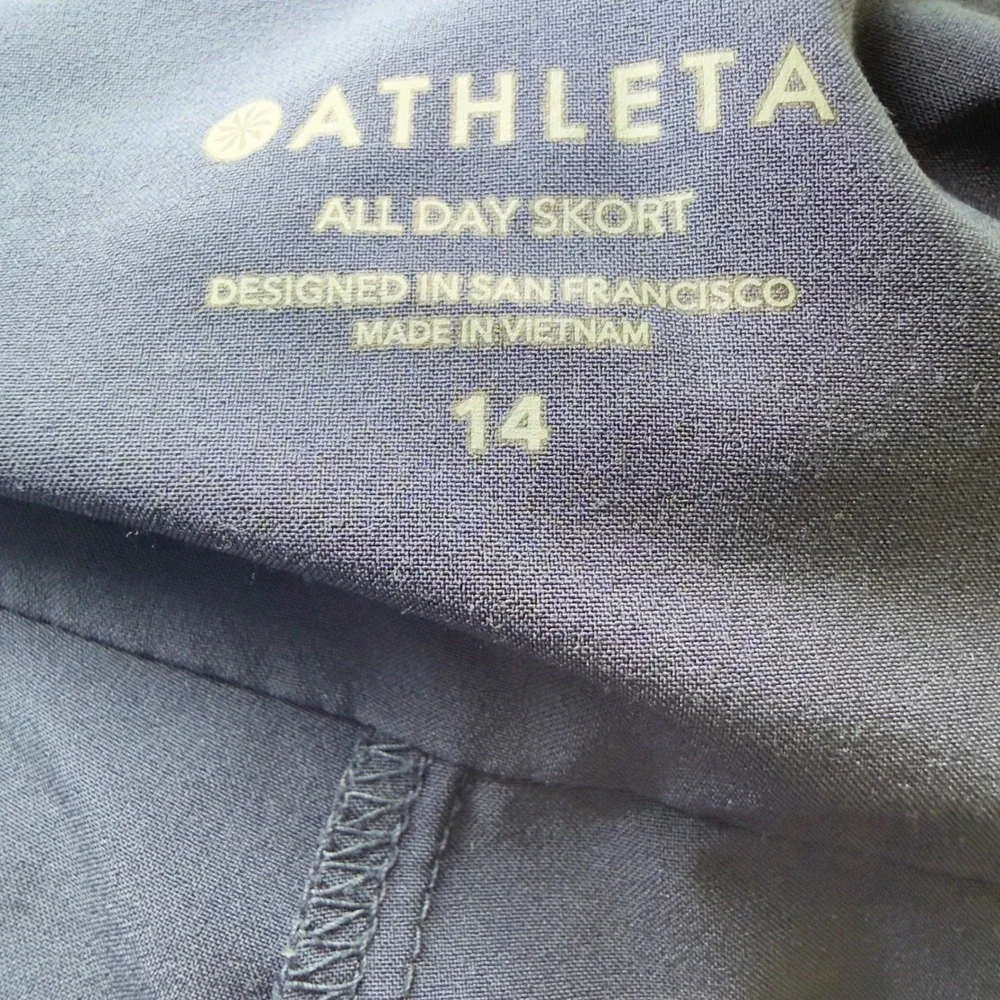Athleta All Day Navy Flare Athleisure Outdoor Utility‎ Preppy Skort 14 A Line